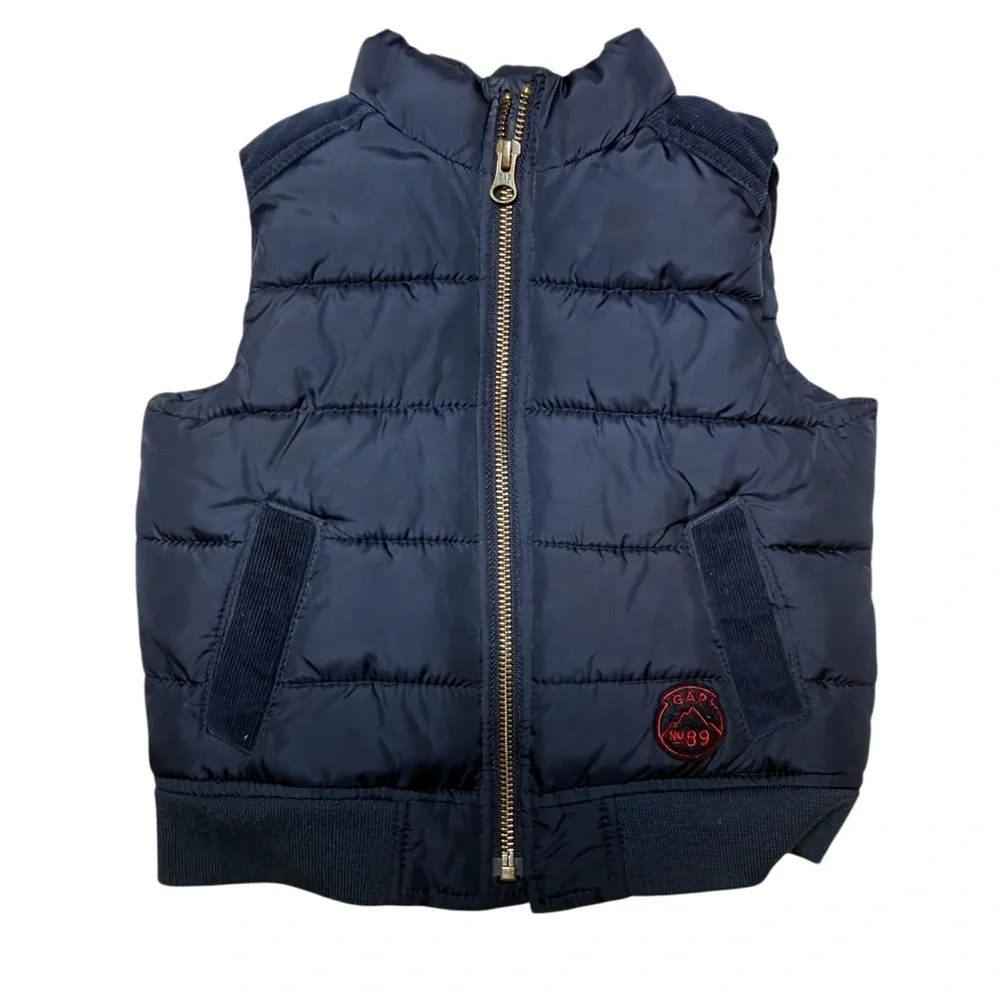 GAP Dark Blue Kids Quilted Vest-Size 2 Years-Excellent Condition